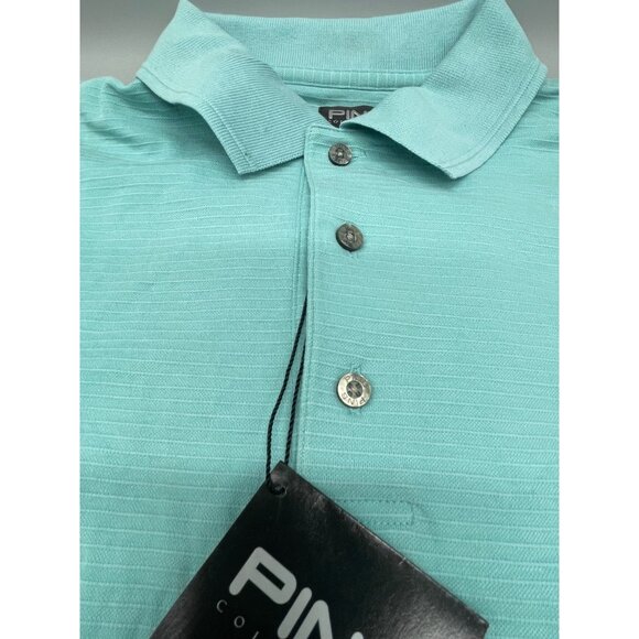 Ping Collection Karsten men's Jacquard sport shirt medium aqua 3 mother of READ - Picture 4 of 9